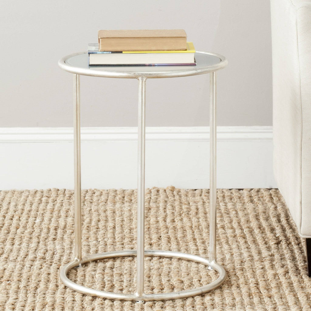 Silver/Grey Glass Top Accent Table R66407