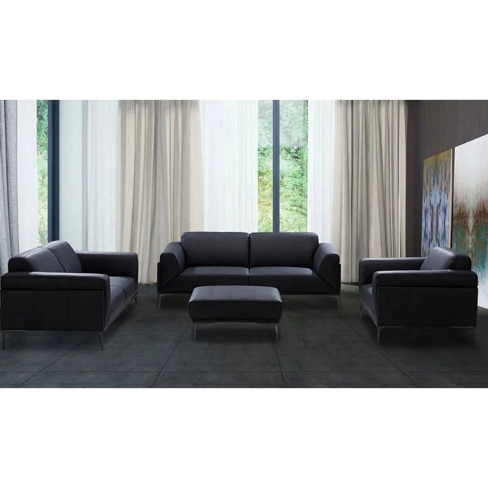 Black 3-Piece Motion Living Room Set N412