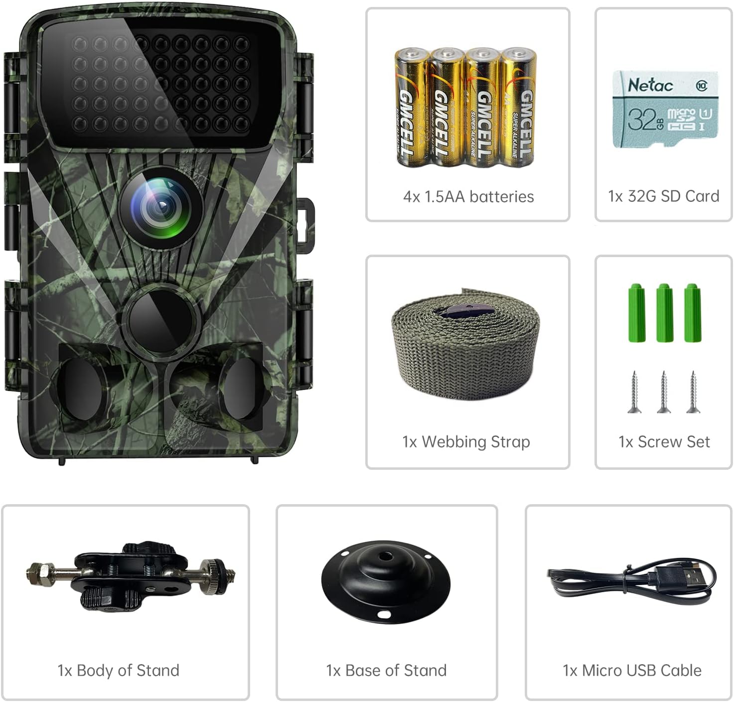 4K 30MP Trail Camera with Night Vision, 120° Wide Angle, IP65 Waterproof U4496