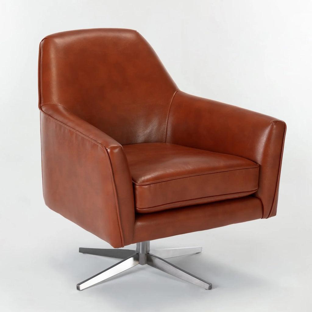 Leather Swivel Armchair C6346