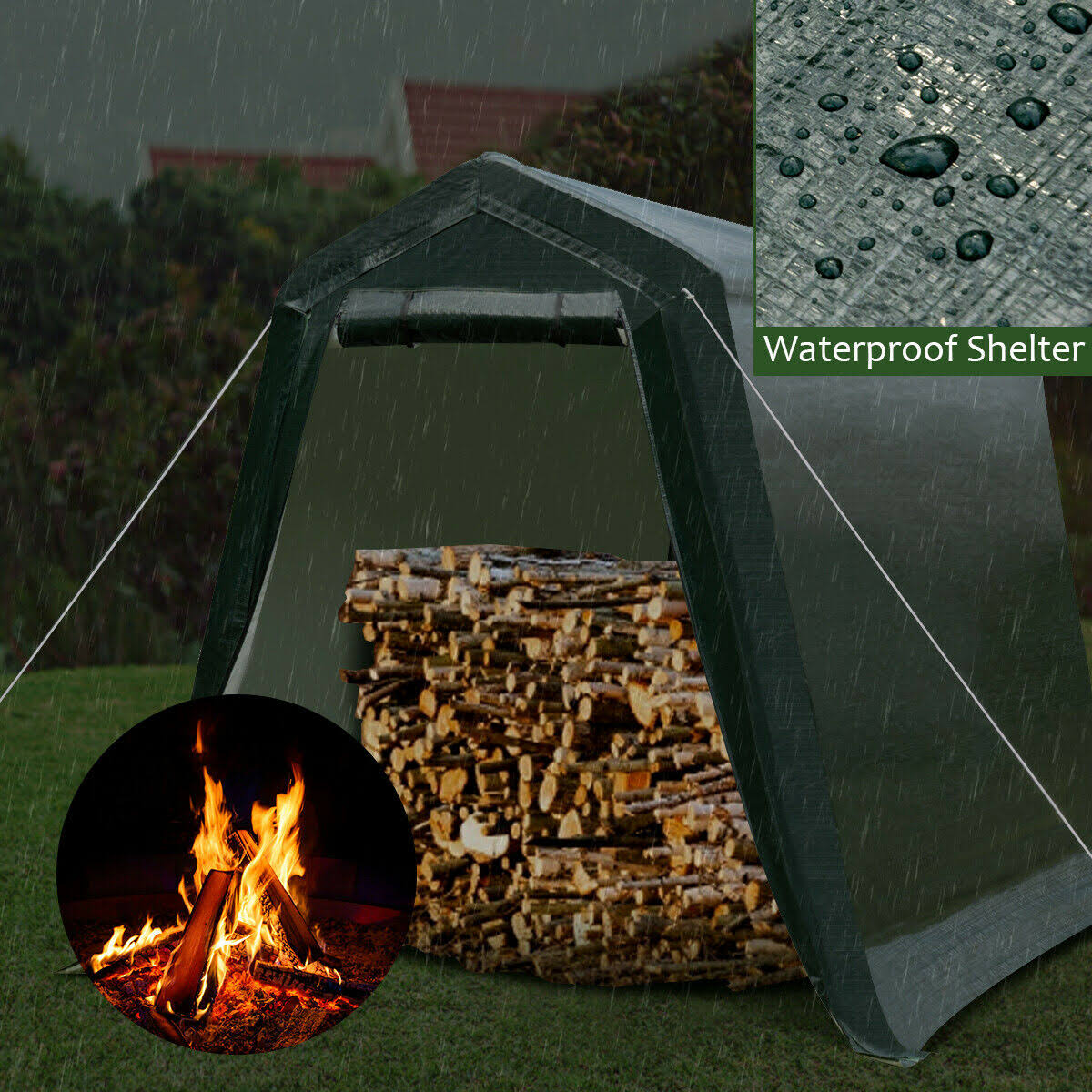 6 x 8 Outdoor Carport Patio Storage Shelter Shed Car Canopy P80692