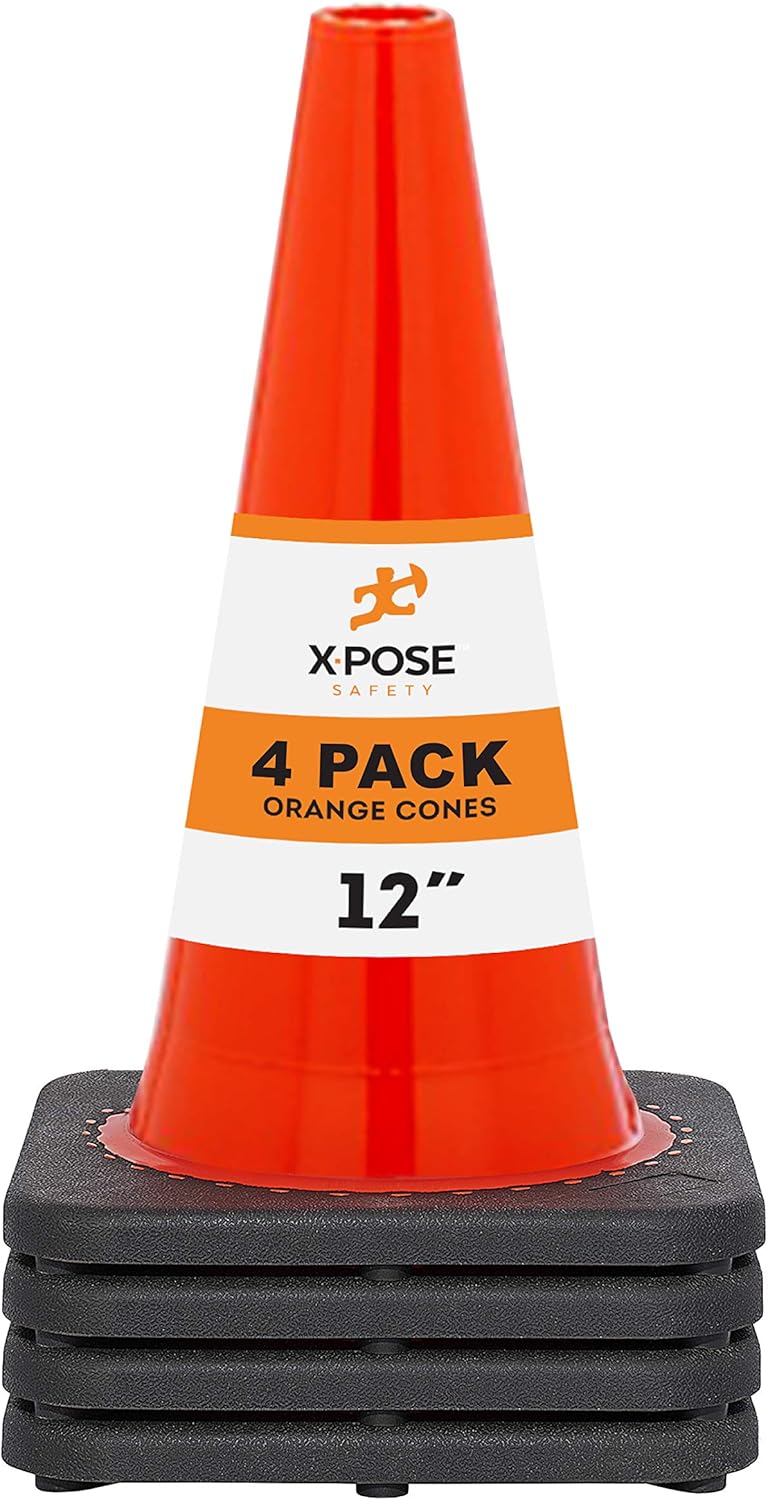 12 Inch Orange PVC Plastic Traffic Cone V945