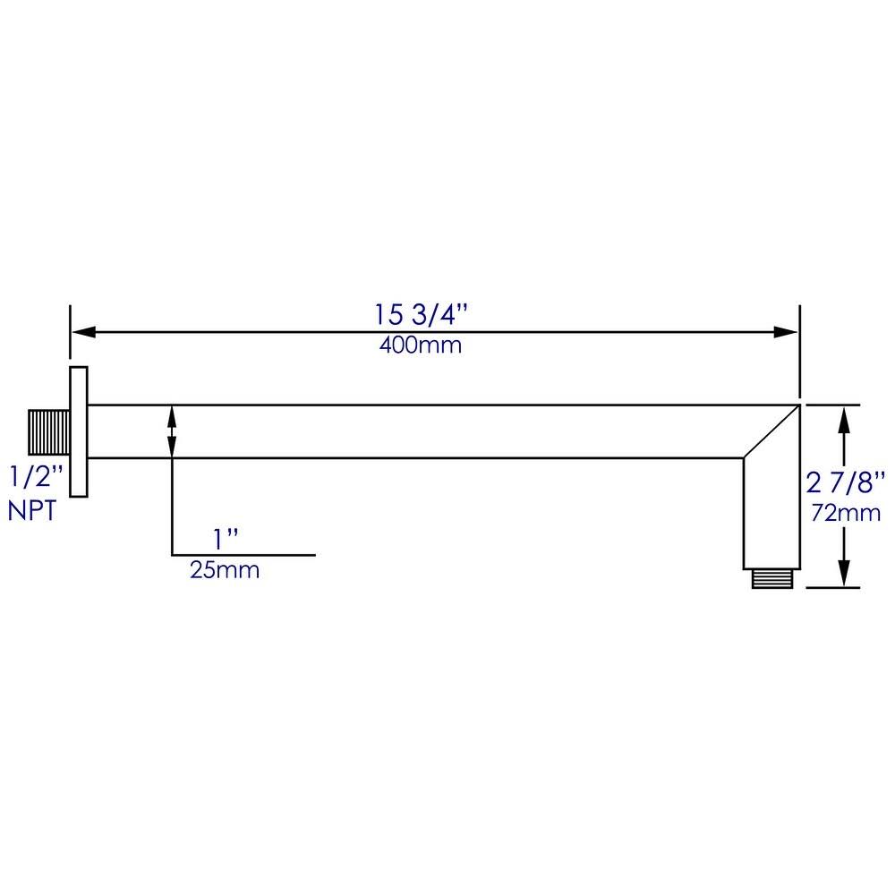 Polished Chrome Square Wall Shower Arm O5951