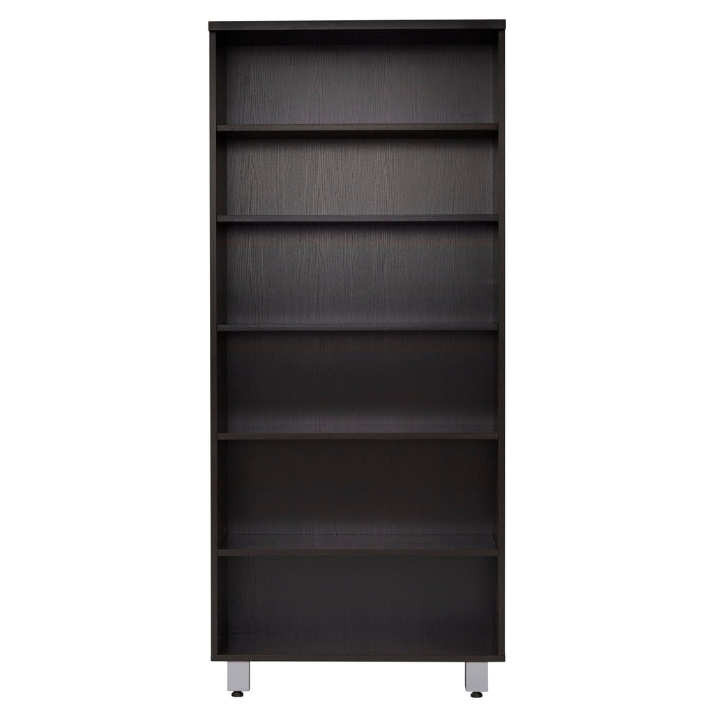 Contemporary Bookcase with 6 Shelves in Gray E7079