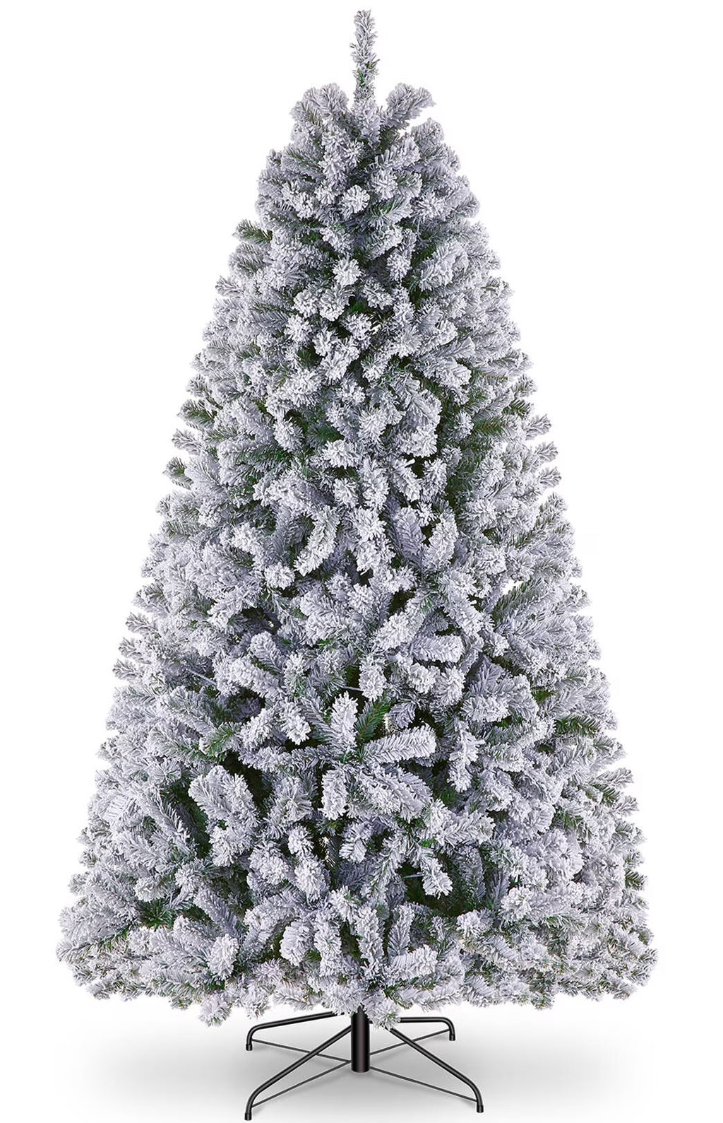 Flocked Artificial Christmas Tree 6 ft with 733 Branches Metal Base P6567