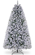 Flocked Artificial Christmas Tree 6 ft with 733 Branches Metal Base P6567