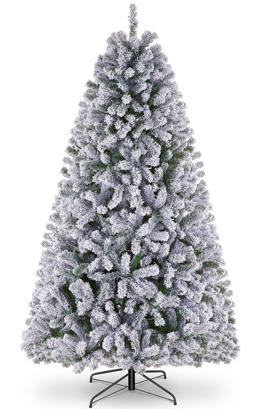 Flocked Artificial Christmas Tree 6 ft with 733 Branches Metal Base P6567