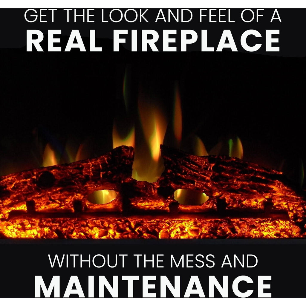 White Electric Fireplace Mantel N41558