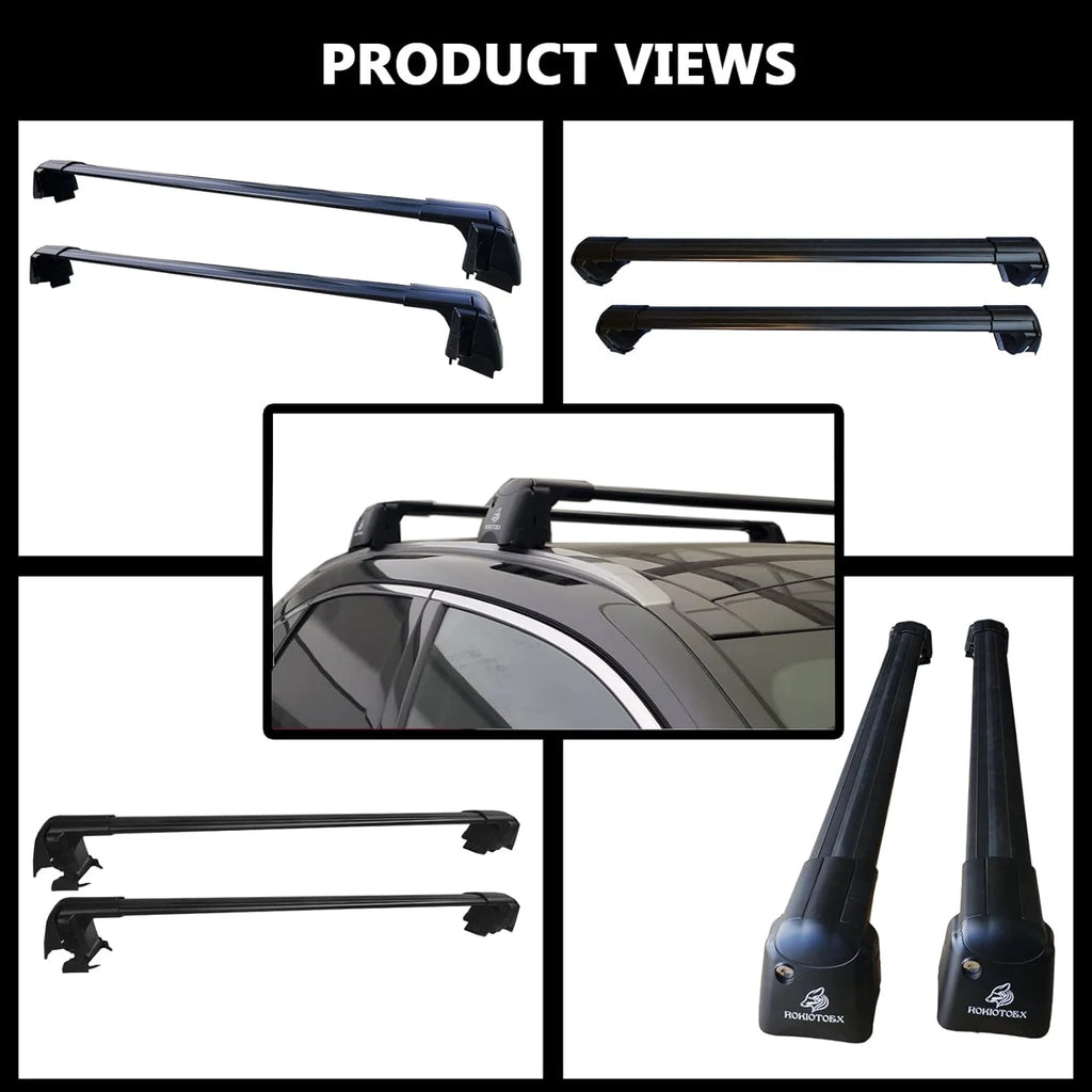 Black Lockable Roof Rack Crossbars V81289