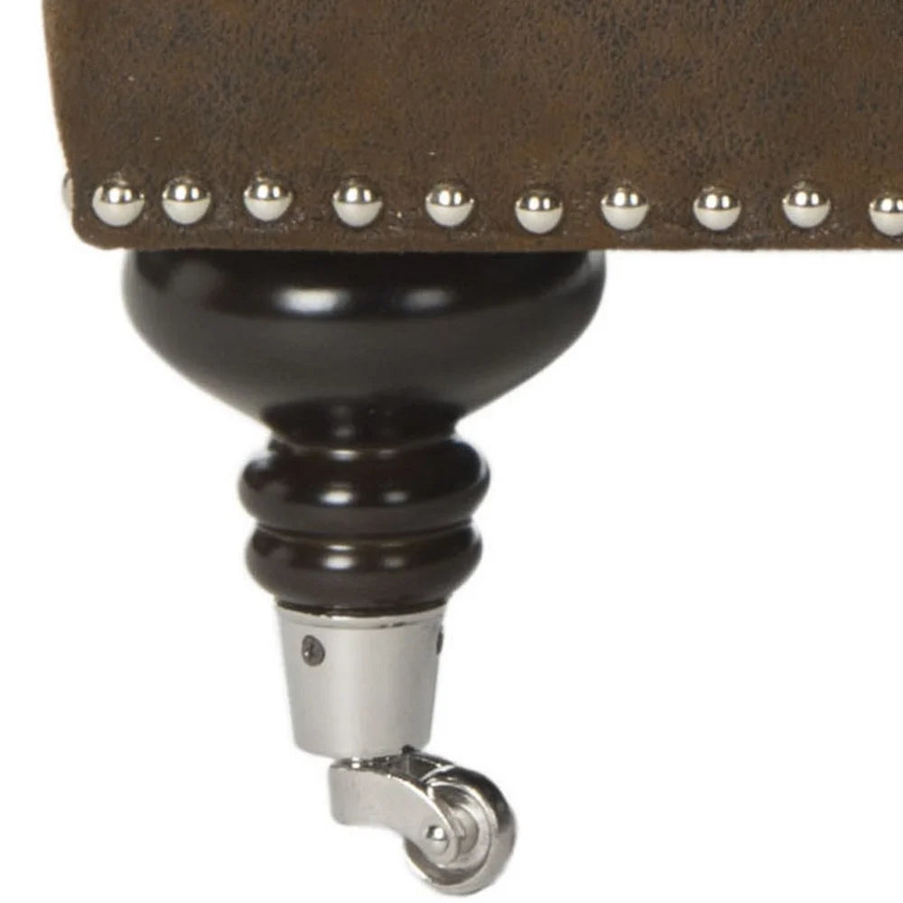 Brown Fully Upholstered Club Chair with Casters V749