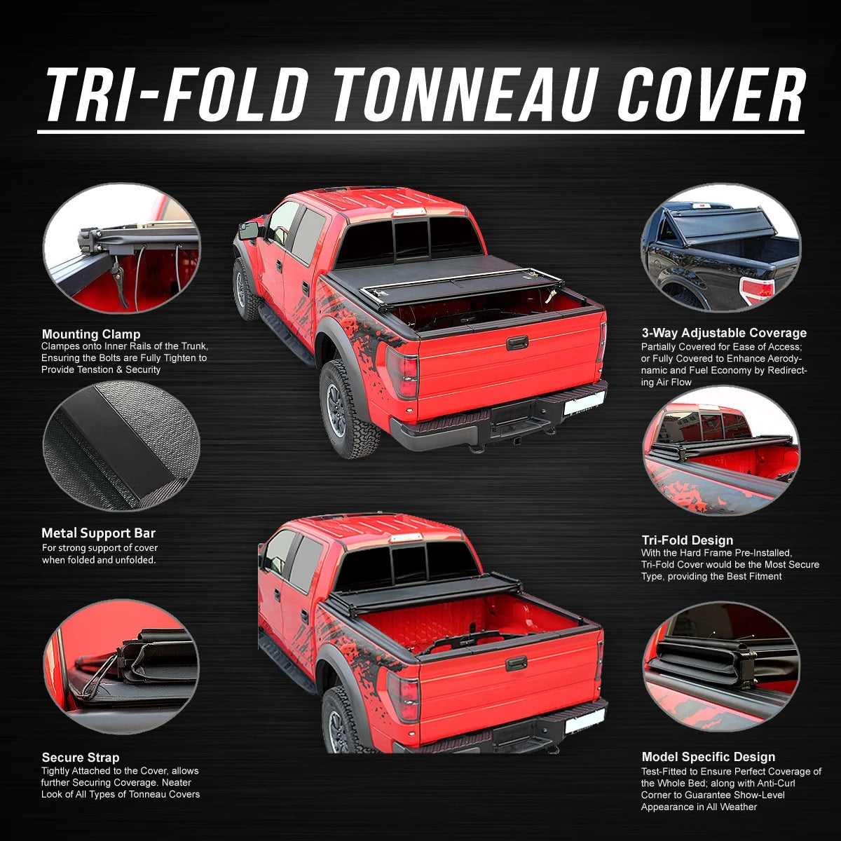 Tri-Fold Soft Top Tonneau Cover A6903