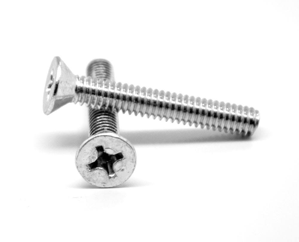#4-40 x 7/16 Coarse Thread Machine Screw Phillips Flat Head Low Carbon Steel Zinc Plated Z583304