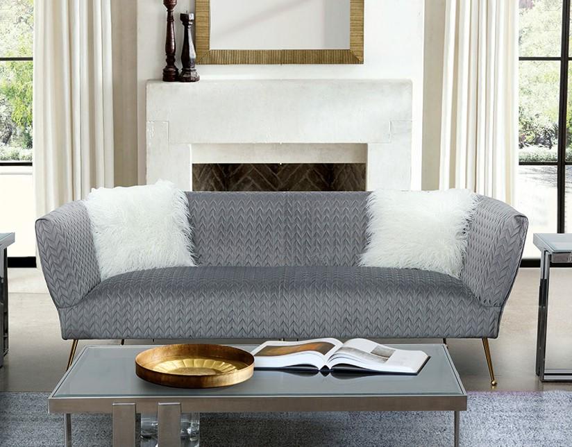 Grey Fabric Tufted Sofa & Loveseat Set 2 Pcs O283454