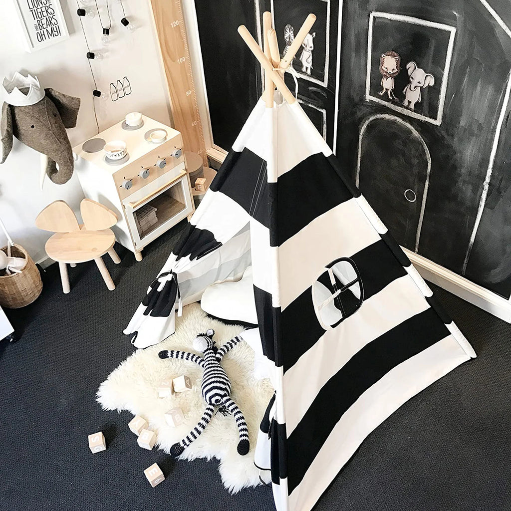 Canvas Foldable Teepee Play Tent for Kids Q99637