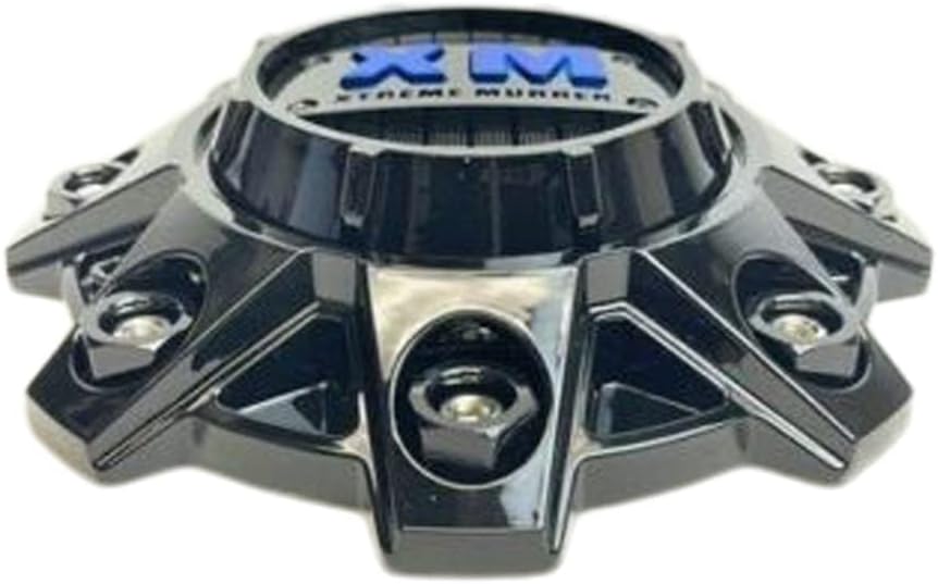 Pack of 2 Gloss Black and Blue Logo Wheel Center Cap K153