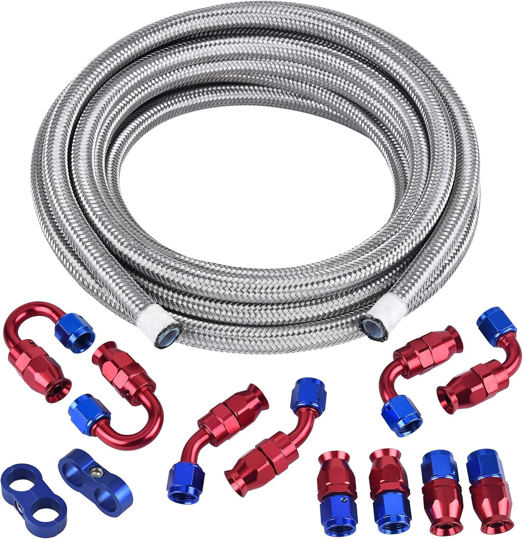 10AN PTFE Stainless Steel Braided Fuel Hose Kit 20FT R574