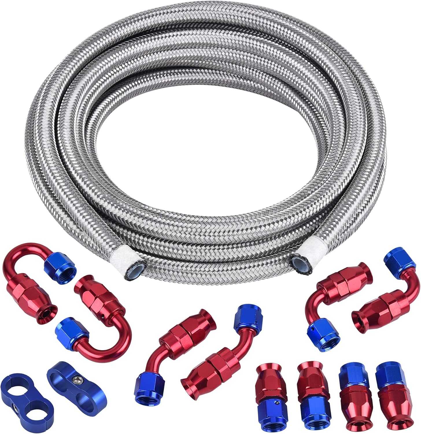 10AN PTFE Stainless Steel Braided Fuel Hose Kit 20FT R574