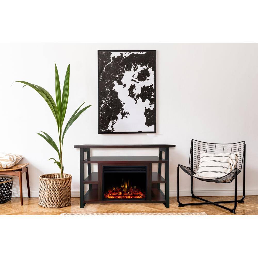 White Electric Fireplace Mantel N41558