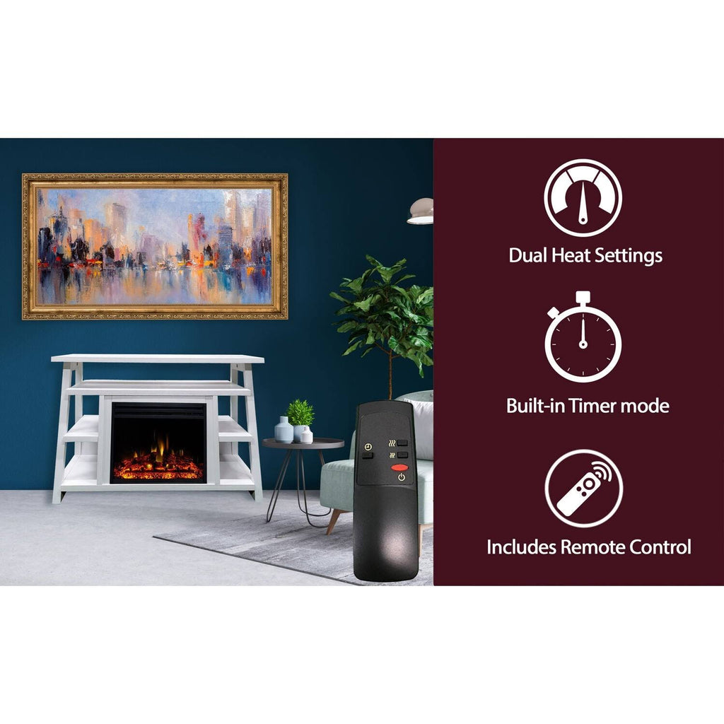 White Electric Fireplace Mantel N41558