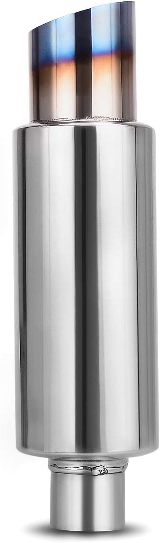 2" Inlet 3" Outlet Polished Stainless Steel Muffler, 14.6" Overall Length Pack of 2 M220374
