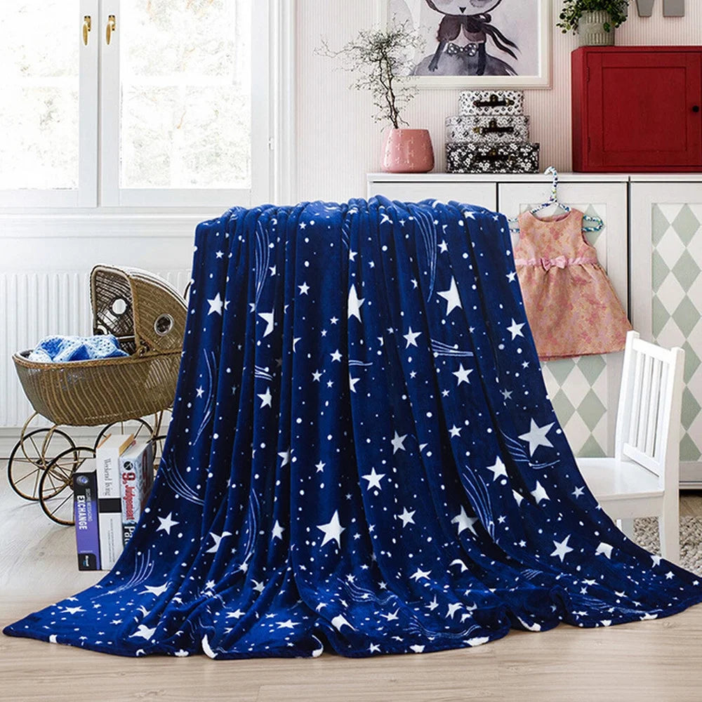 Dark Blue Micro Plush Fleece Throw Blanket R416
