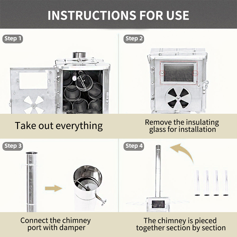 Portable Wood Stove with Chimney T479