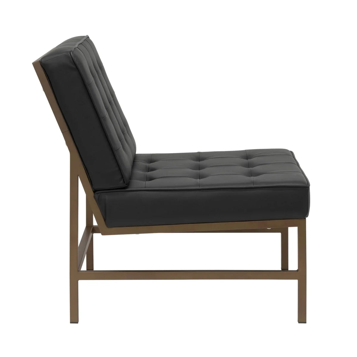 Bronze/Black Bonded Leather Accent Chair with Woven Webbing Seat I25712