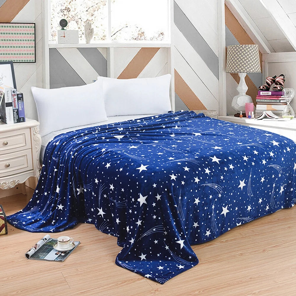 Dark Blue Micro Plush Fleece Throw Blanket R416