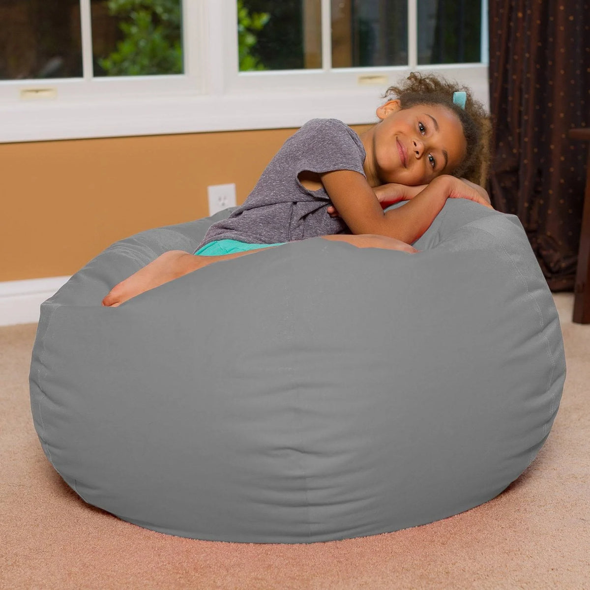 48 inch Extra Large Canvas Bean Bag Chair with Machine Washable Cover U63293