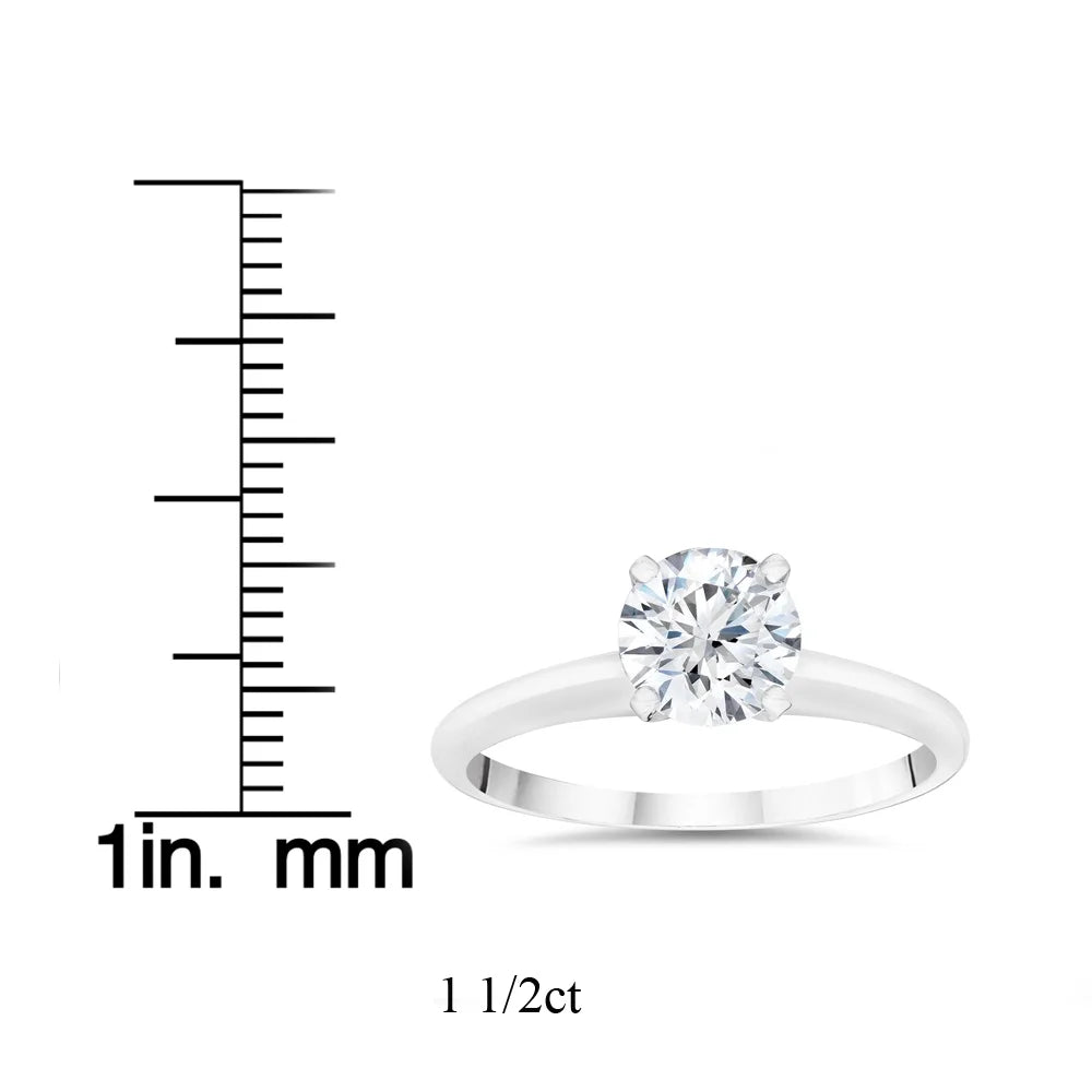 14k White Gold Solitaire Engagement Ring M583