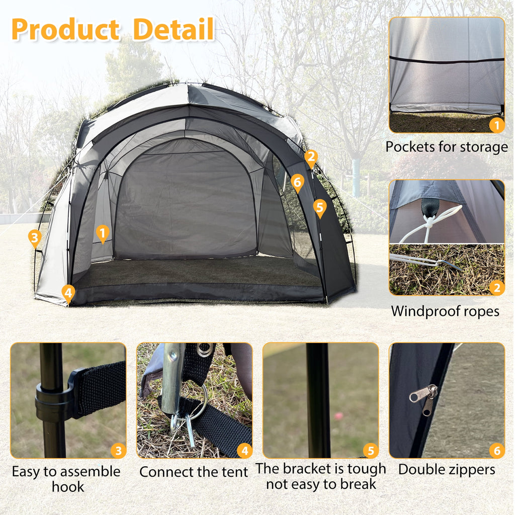12 X 12ft Pop Up UPF 50+ Beach Tent with Side Wall, Gray R81473