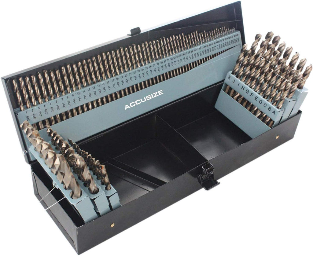 115 Pc Cobalt Drill Bit Set, 135 Deg Split Point, 1/16-1/2'' Y429858