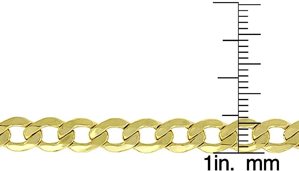 10K Yellow Gold 6mm Hollow Cuban Chain Necklace Y668606