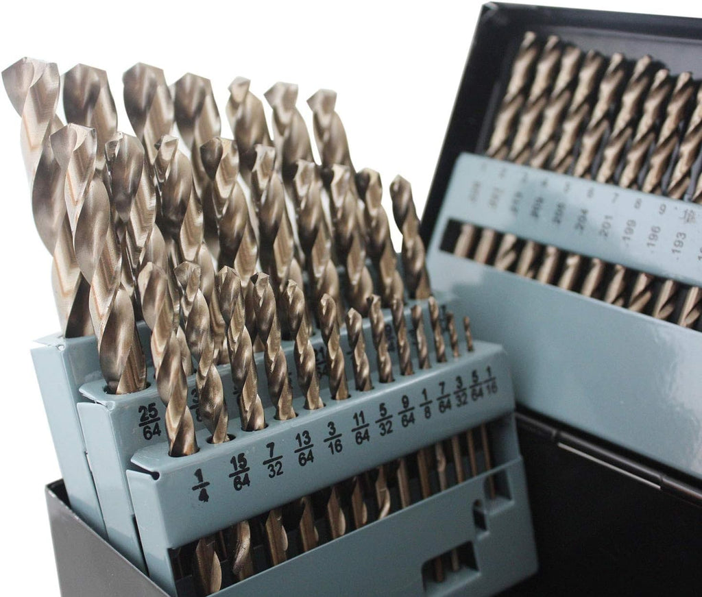 115 Pc Cobalt Drill Bit Set, 135 Deg Split Point, 1/16-1/2'' Y429858