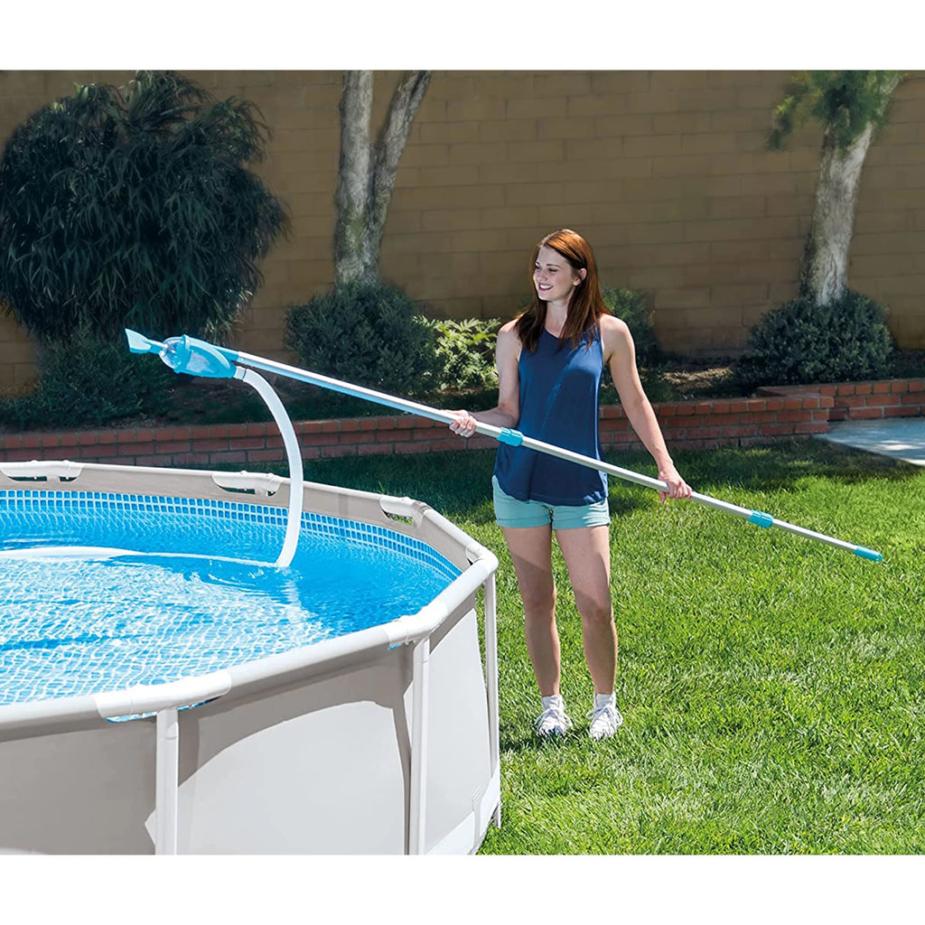 Deluxe Pool Cleaning Maintenance Kit with Vacuum, Skimmer Net, Telescoping Aluminum Shaft, Wall Brush Attachment S182