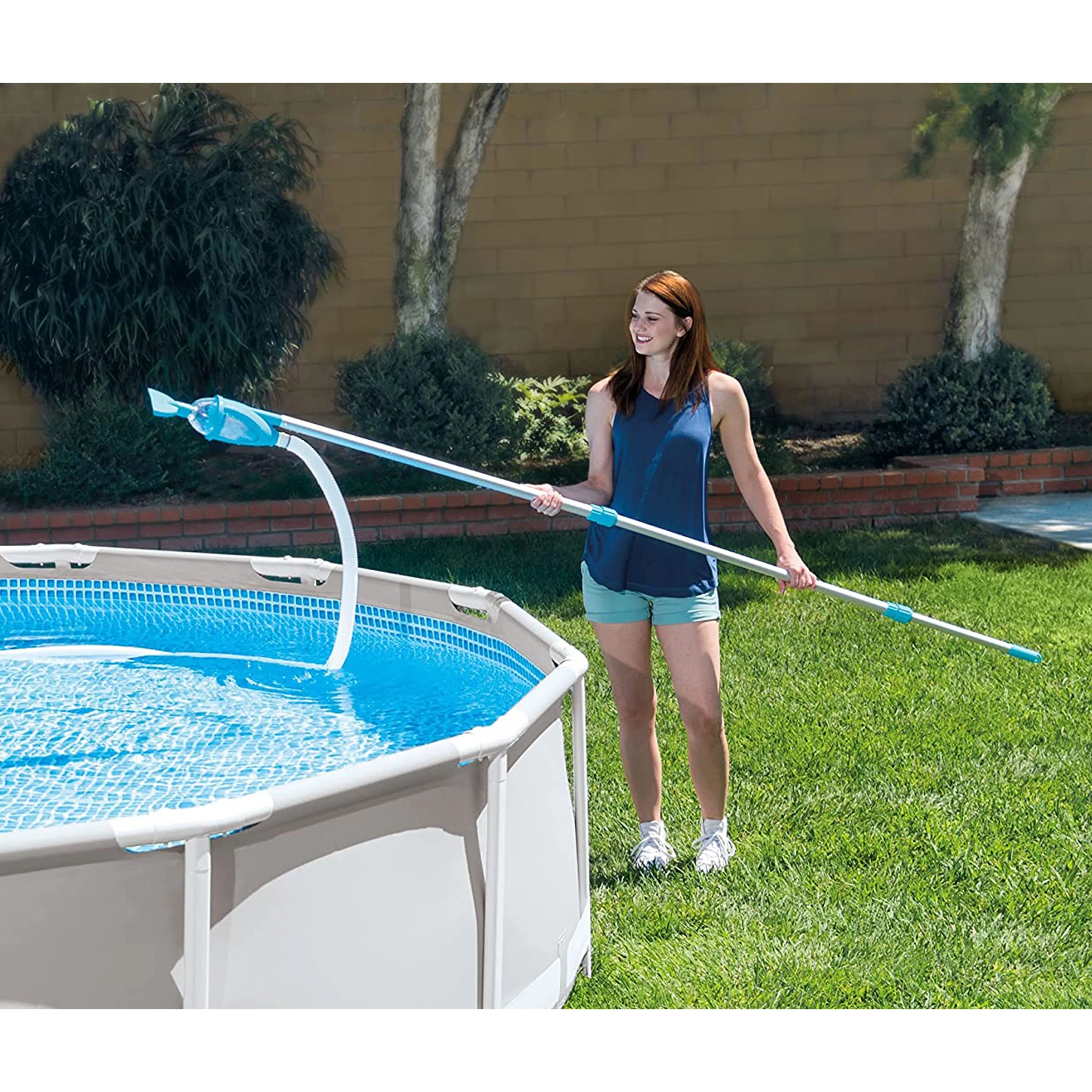 Deluxe Pool Cleaning Maintenance Kit with Vacuum, Skimmer Net, Telescoping Aluminum Shaft, Wall Brush Attachment S182