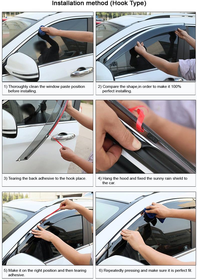 Car Window Visor Vent Shade Deflector Sun/Rain/Fog Guards A798