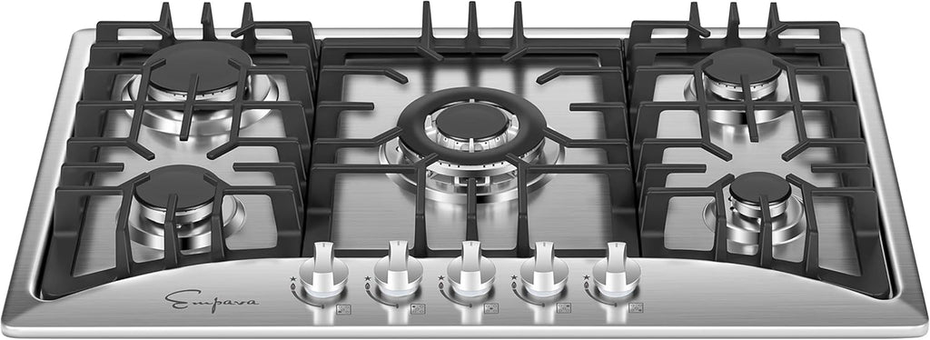 30" Stainless Steel Gas Stove Cooktop with 5 Burners J72346