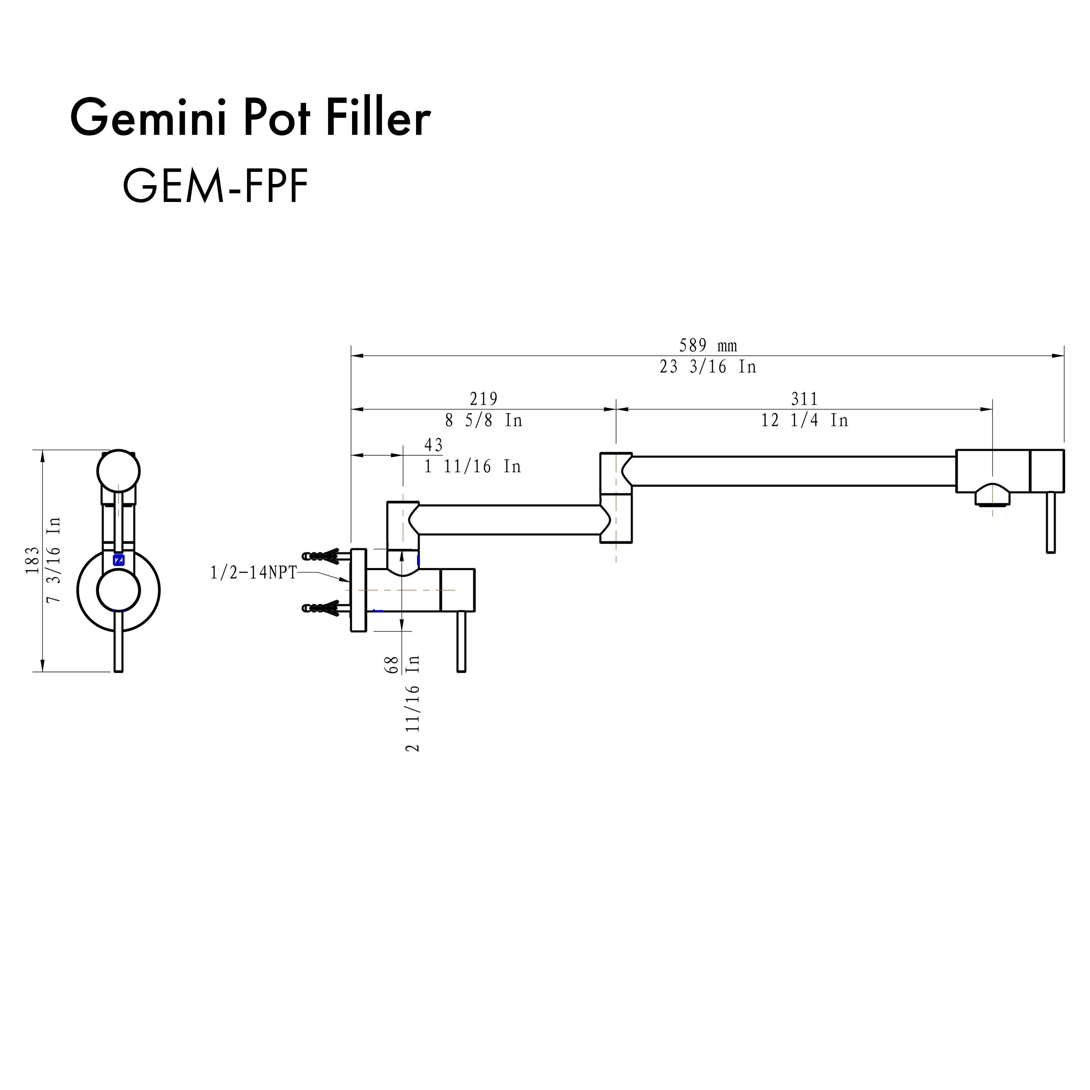 Chrome Pot Filler Z163855