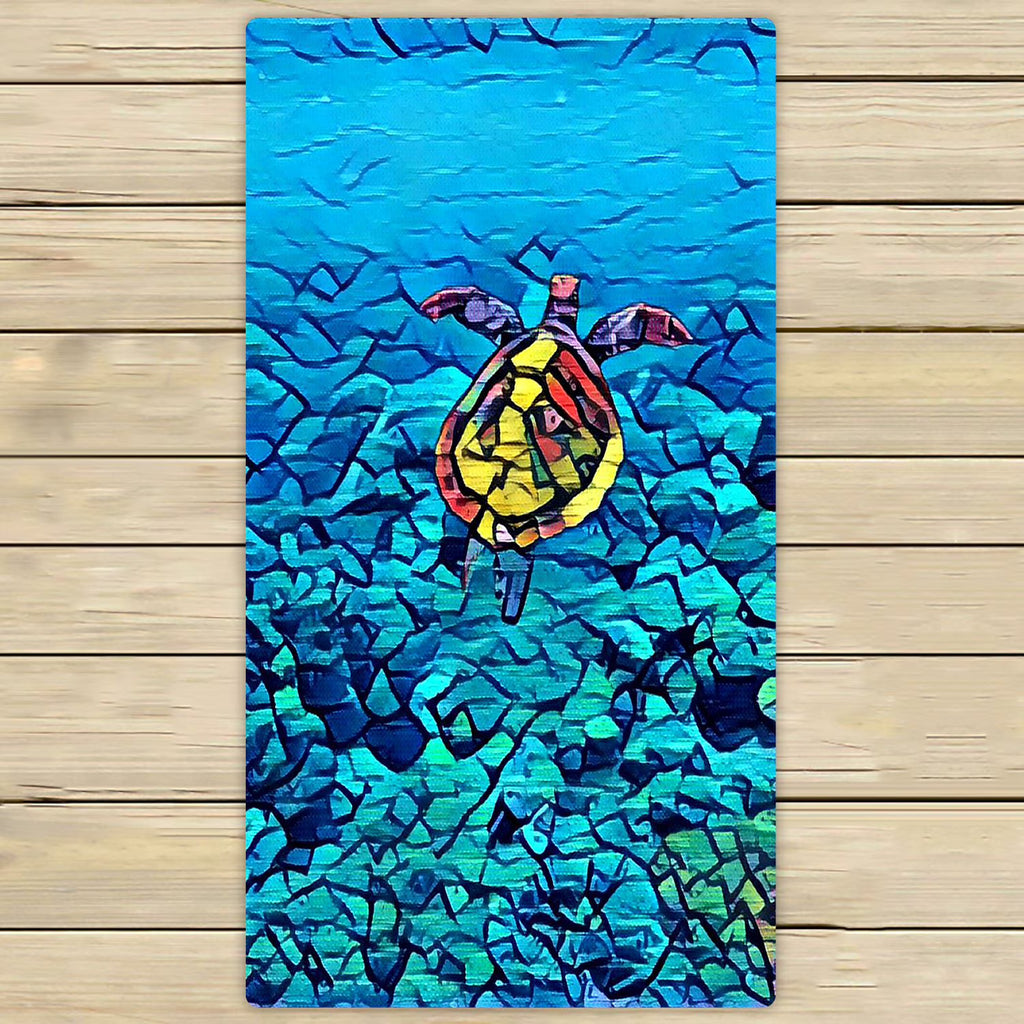 Ocean Animal Turtle Hand Towel 30x56 inches Y63910