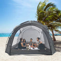 12 X 12ft Pop Up UPF 50+ Beach Tent with Side Wall, Gray R81473