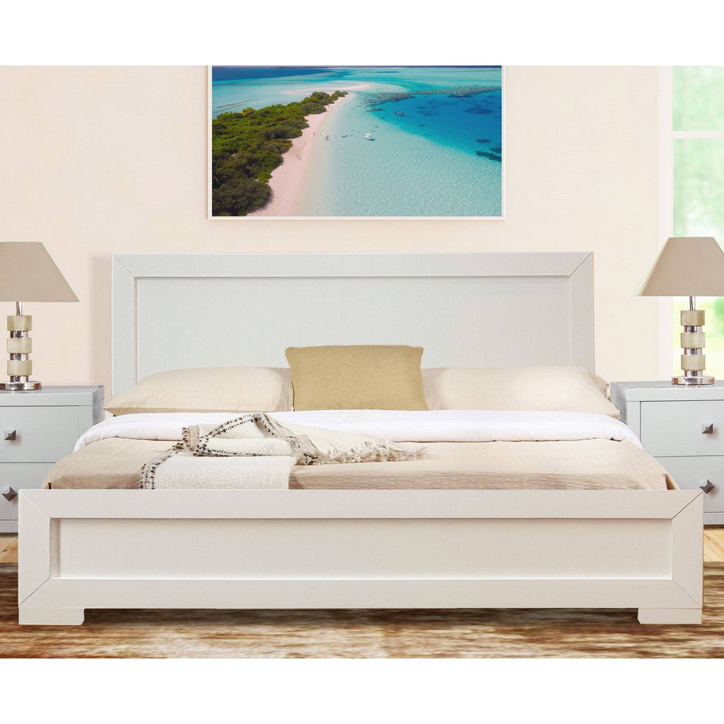 Walnut Wooden Queen Platform Bed J792621