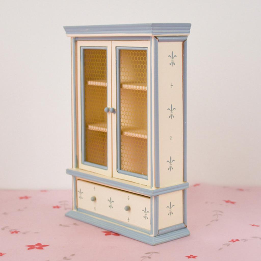1:12 Dollhouse Cabinet Wardrobe Decoration J203