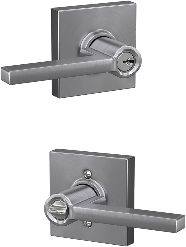 Satin Chrome Keyed Entry Lever Lock, Pack of 2 A567594