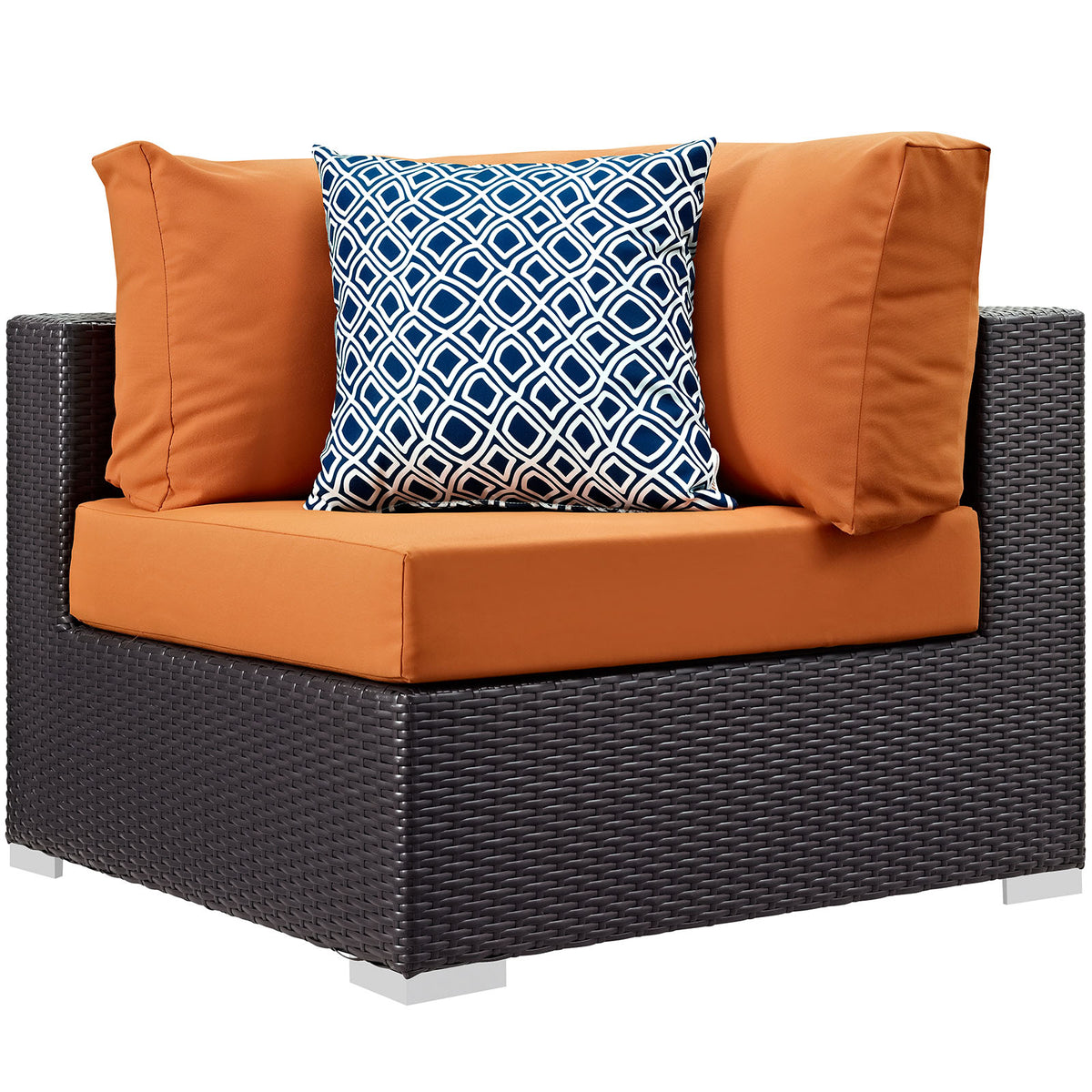 5 Piece Outdoor Patio Sectional Set in Espresso Orange Y8390