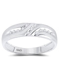 10kt White Gold Mens Diamond Wedding Band Ring 1/8 Cttw Size 8 K233768