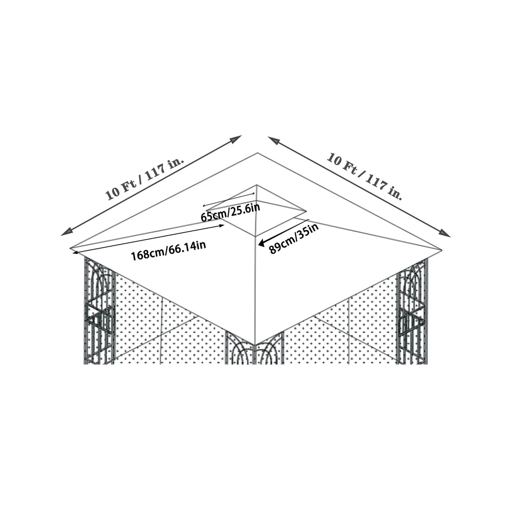 Gray Patio Gazebo Replacement Canopy Top Q7844