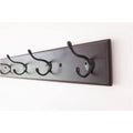 Cocoa Wood Grain Wall Coat Rack with 5 Hooks S27158