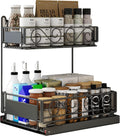 Black 2-Tier Under Sink Organizer with Sliding Drawer M61626