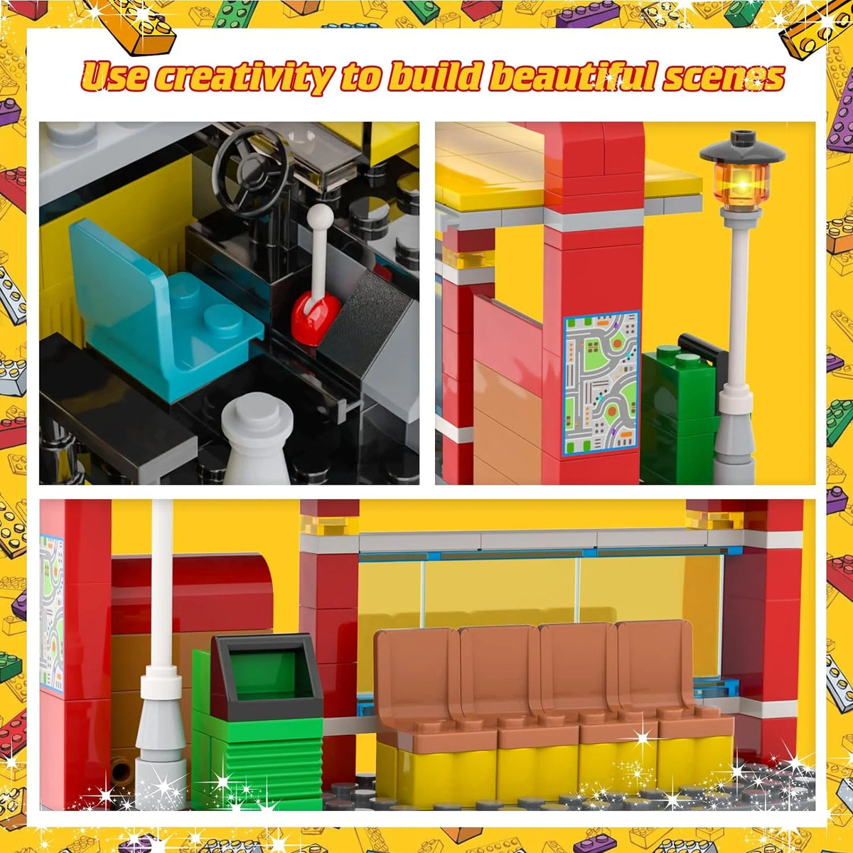 Yellow Bus Building Blocks Toy (488 Pieces) Z608487
